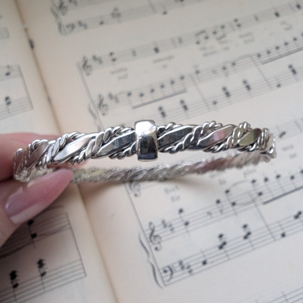 Vintage Silver-tone Bangle Bracelet